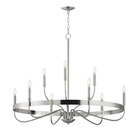 Maxim Lighting Frankie 9-Light Chandelier, Satin Nickel 14499SN
